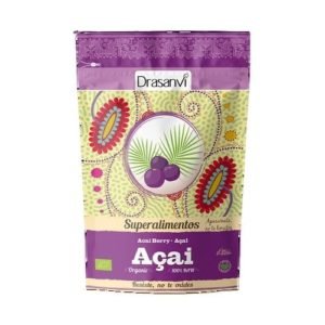 Acai Bio en polvo de drasanvi un superalimento lleno de vitaminas, minerales y antioxidantes.