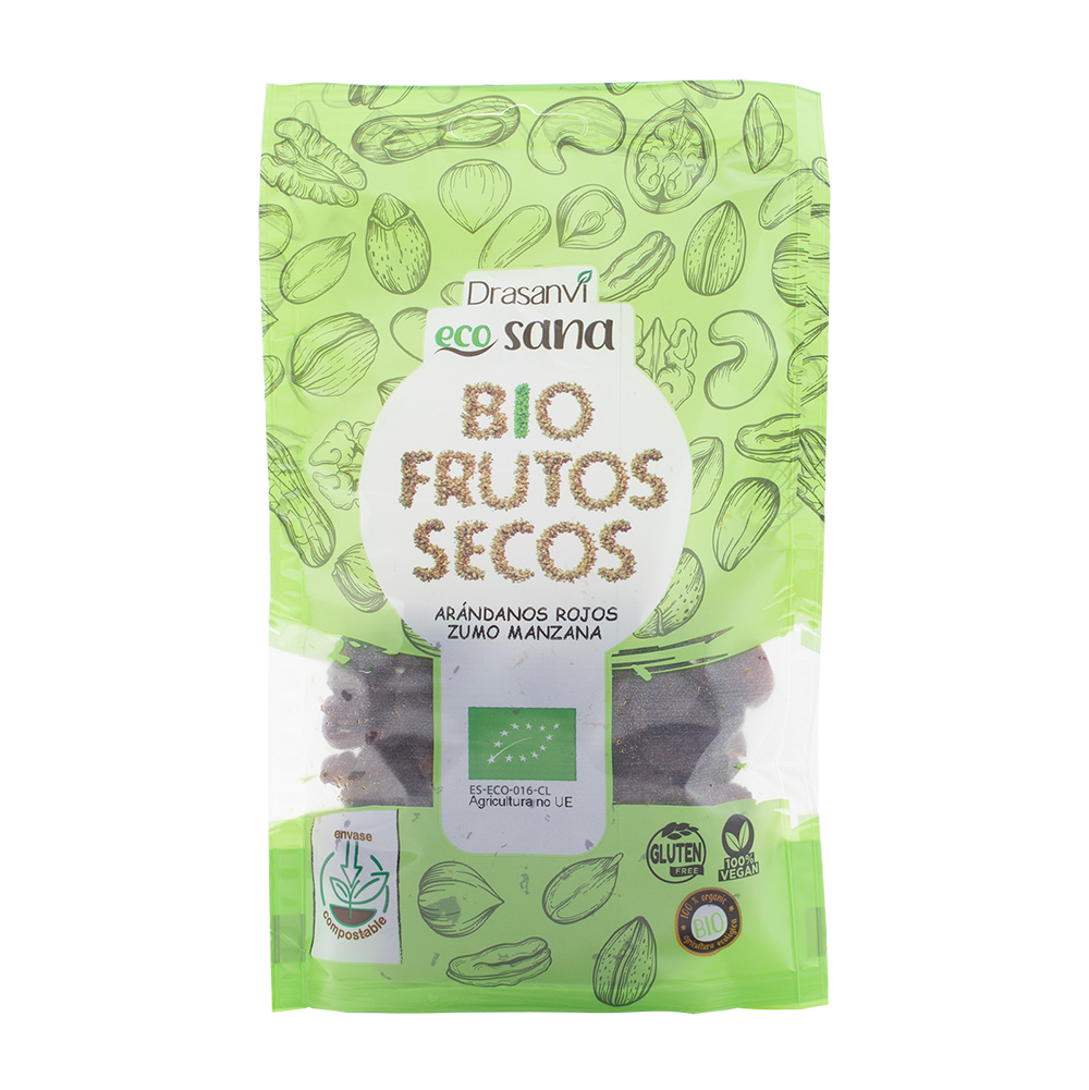 Arandanos rojos con sumo de manzana